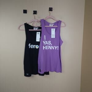 Queer Eye Bundle of Two Muscle Graphic Tanks Ferosh Yas Henny Size S